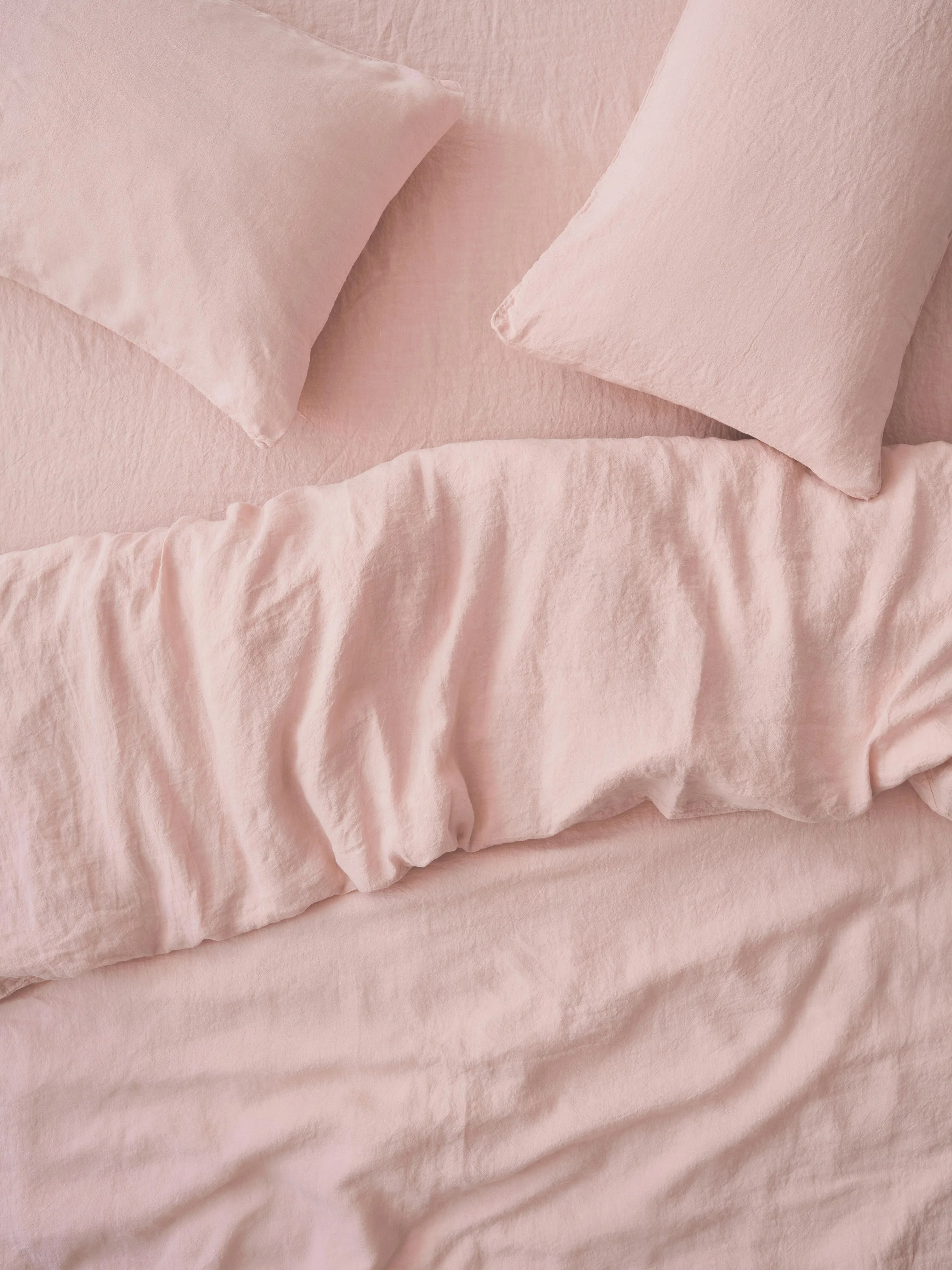 Fashionable Rose Linen Blend Fitted Sheet Trendy