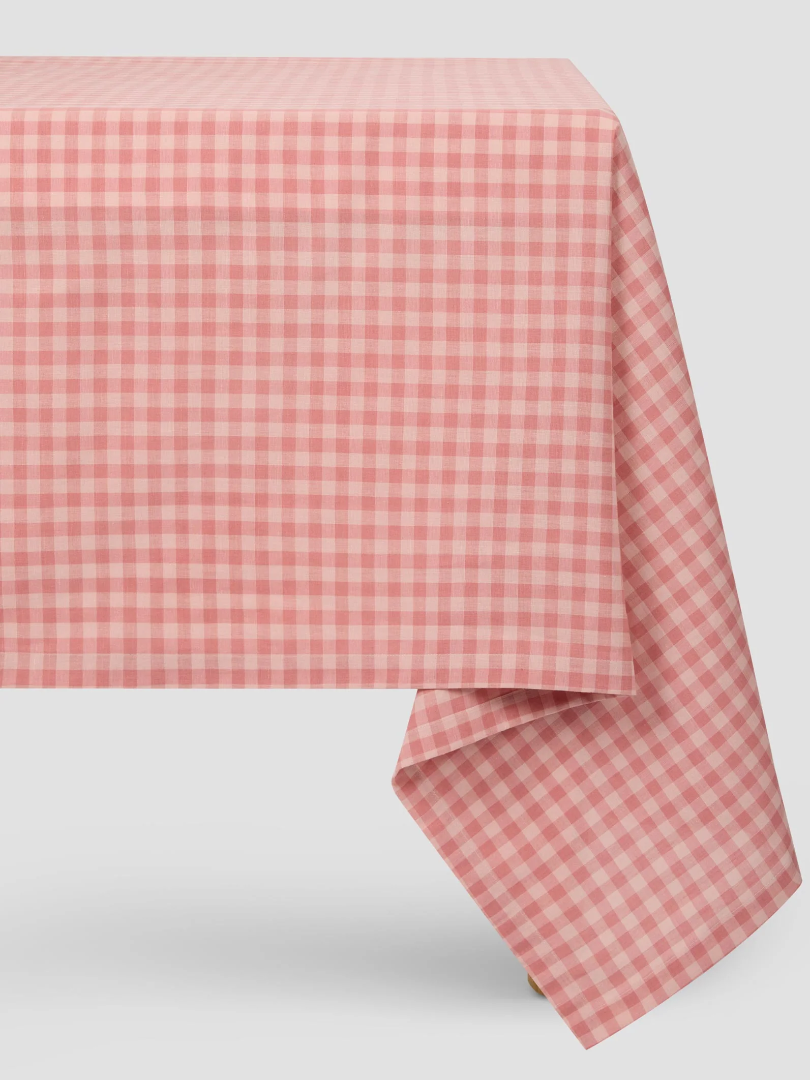 Fast Dusty Pink Rose Gingham Linen Blend Tablecloth Clean