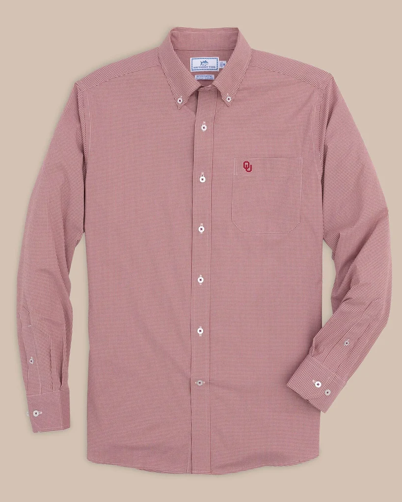 Professional Oklahoma Sooners Gingham Button Down Shirt Safe