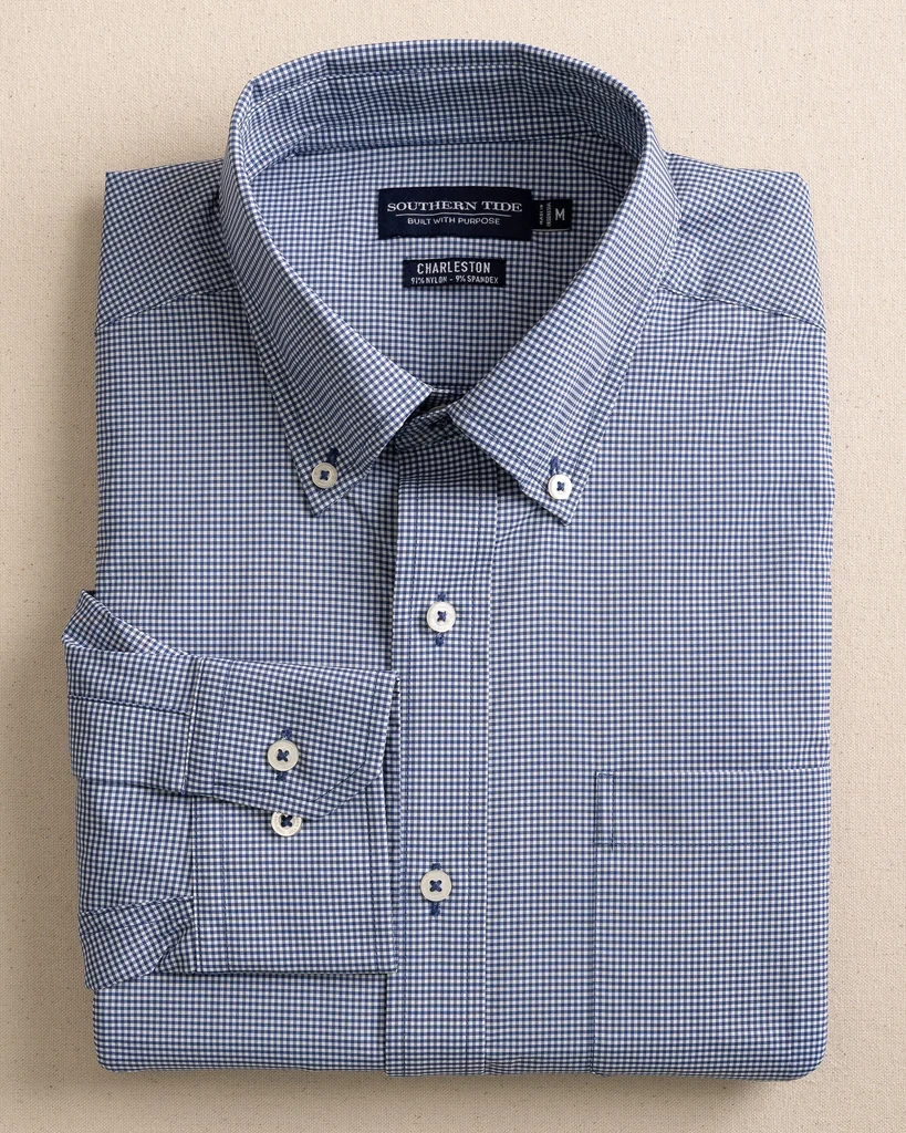 Carefully Designed Micro Gingham brrr°® Intercoastal Sport Shirt Trendy