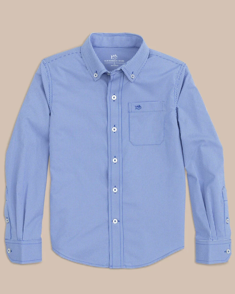 Sustainable Boys Intercoastal Mini Gingham Button Down Shirt Selected