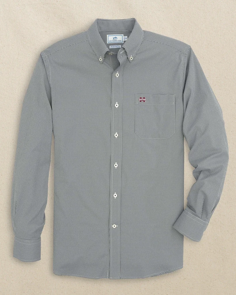 Official Mississippi State Bulldogs Gingham Button Down Shirt Certified