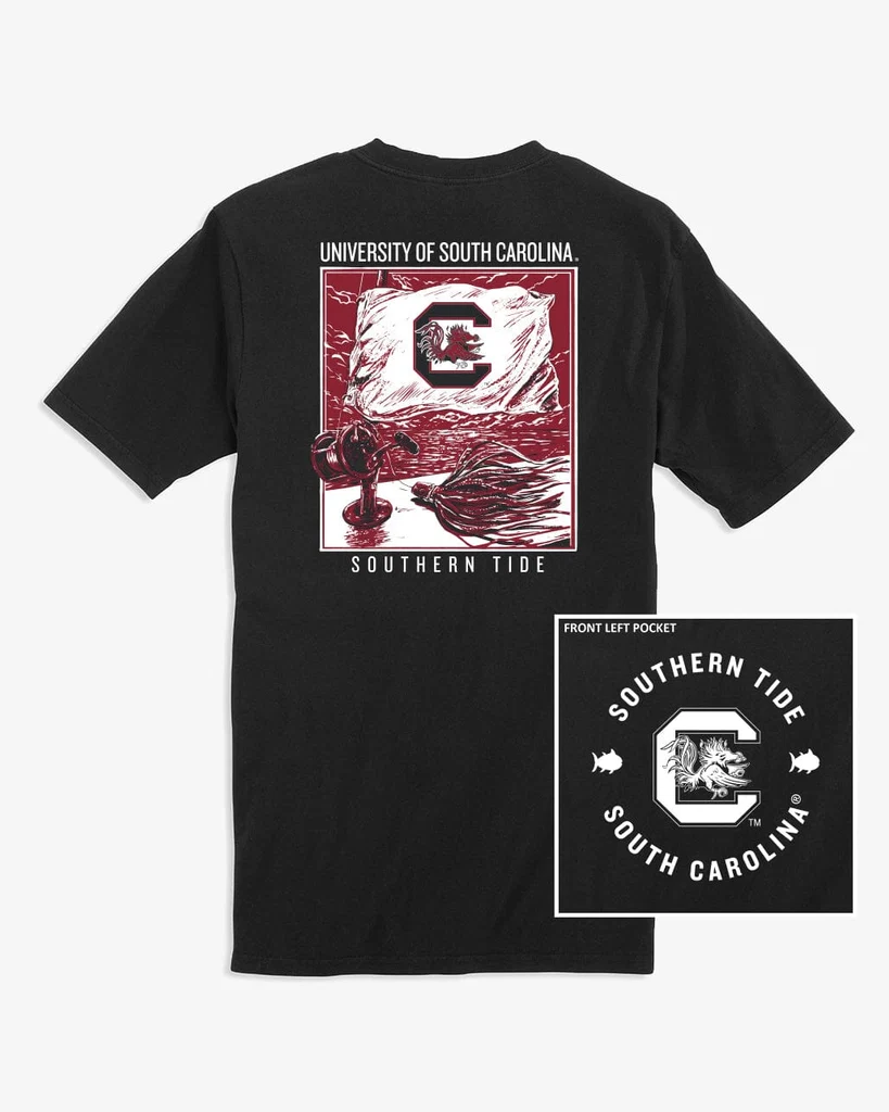 Fine Crafted USC Gamecocks Fishing Flag T-Shirt Soft