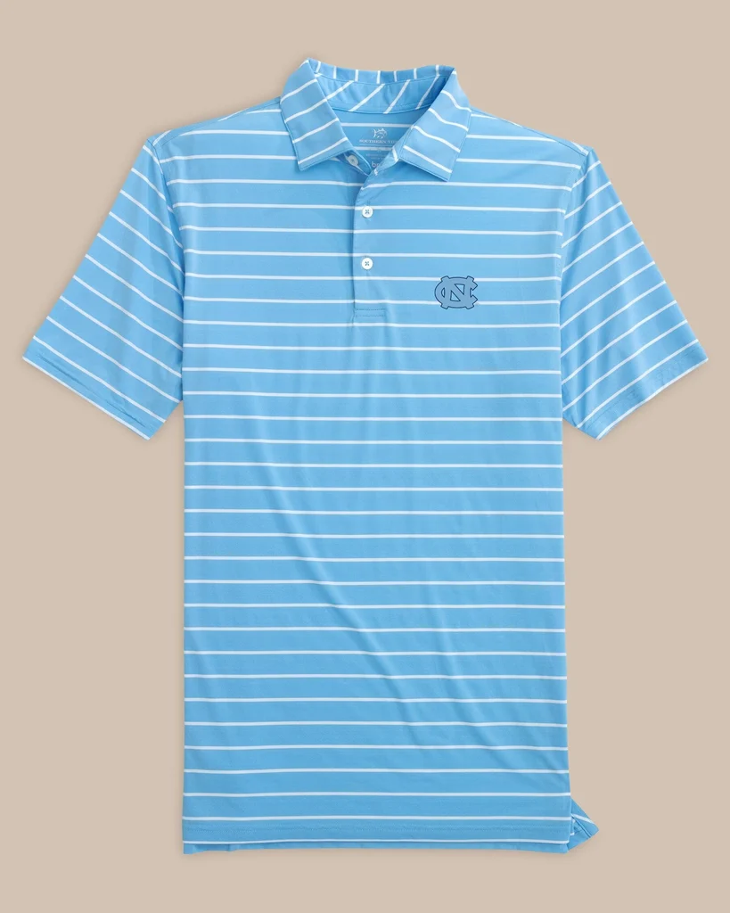 Solid UNC Tar Heels brrr°®-eeze Desmond Stripe Polo Flexible
