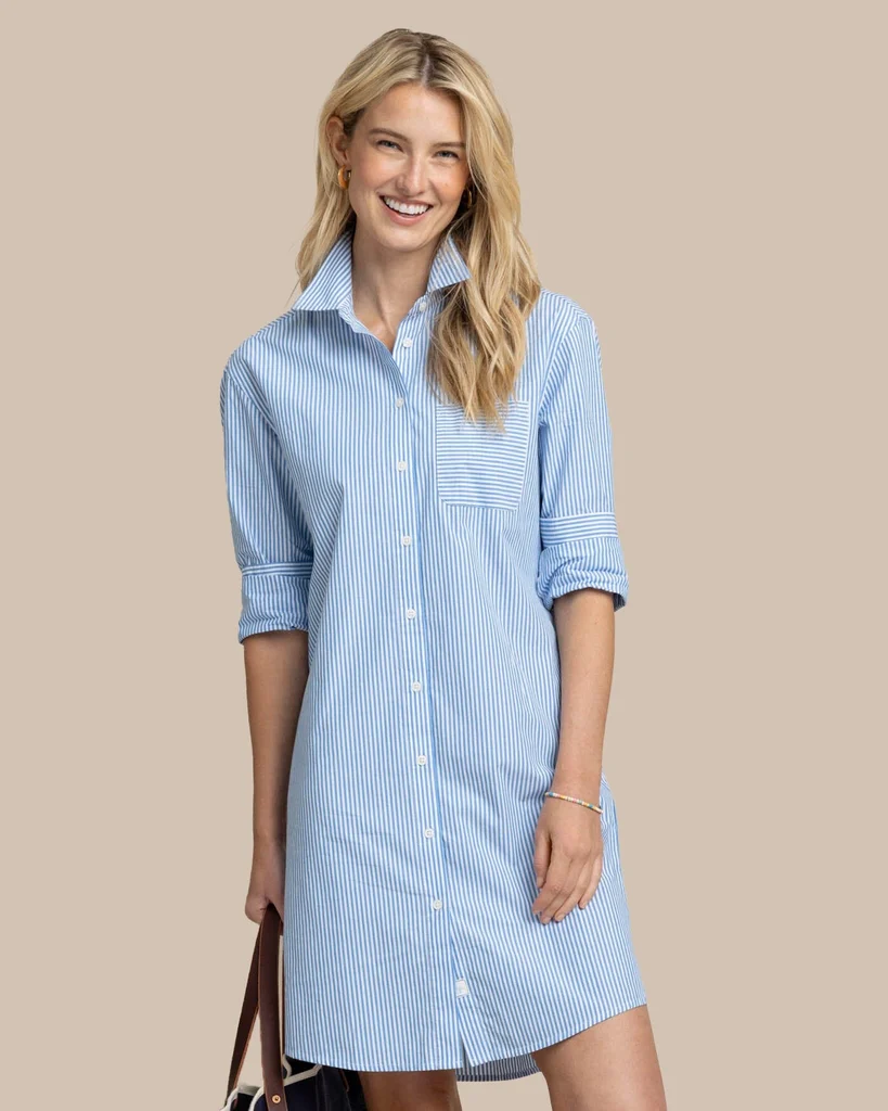 Carefully Designed Cam Stripe Poplin Dress Certified