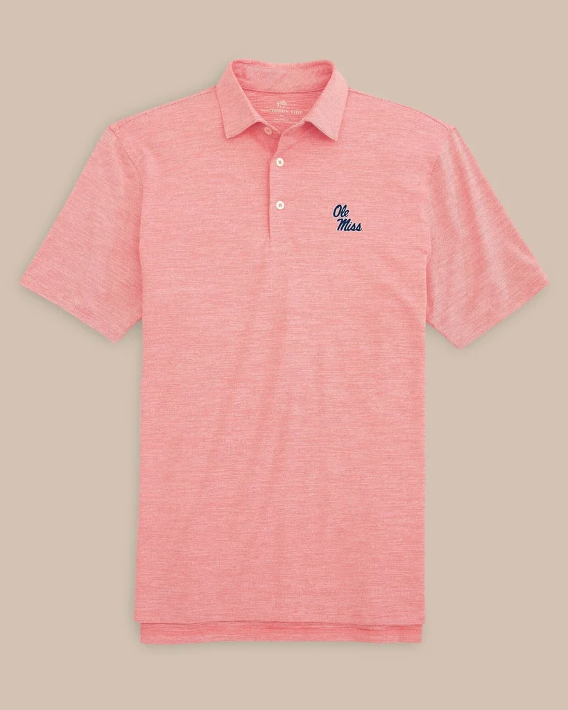 Carefully Designed Ole Miss Stacked Driver Spacedye Polo Shirt Classic