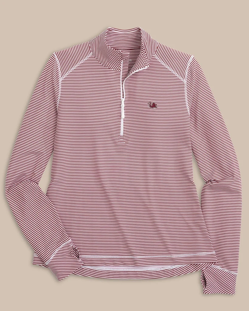 Sustainable USC Gamecocks Women's Striped Runaround Quarter Zip Smooth
