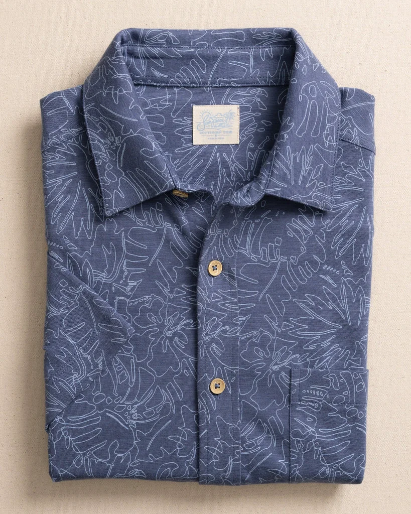 Modern Beachcast Floral Fusion Knit Short Sleeve Sport Shirt Refined