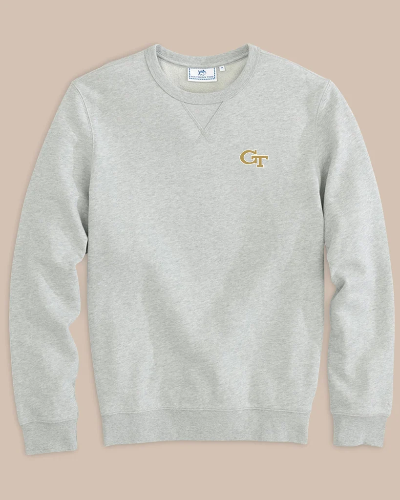 Functional Georgia Tech Upper Deck Pullover Sweatshirt Natural