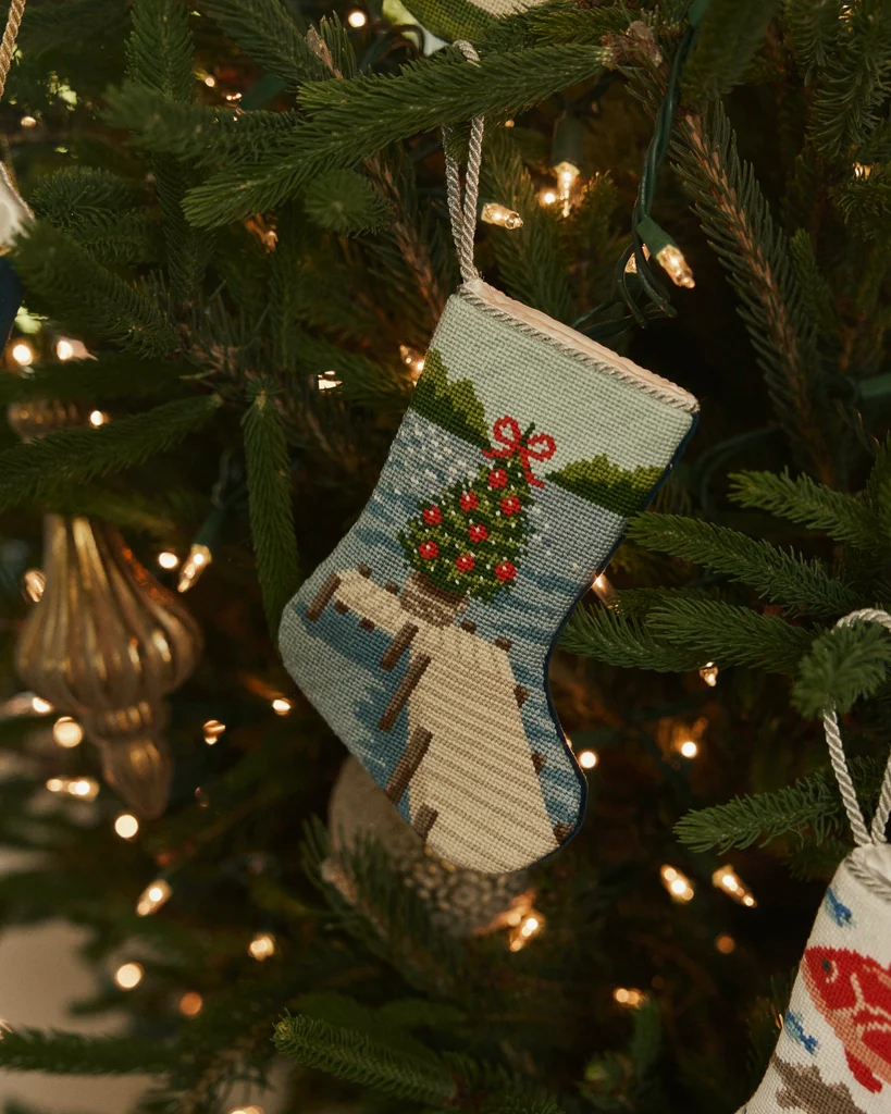 Official Festive Fir Needlepoint Bauble Stocking Superior