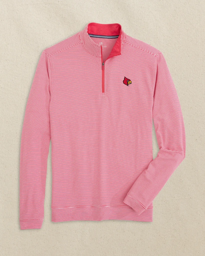 Casual Louisville Cardinals Cruiser Micro-Stripe Quarter Zip Trendy