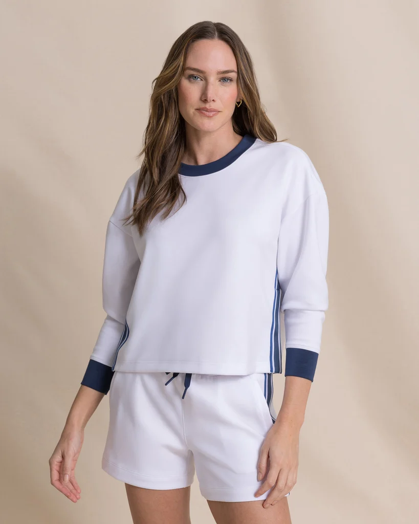 Solid Sabina Sweatshirt with Side Stripe Organic