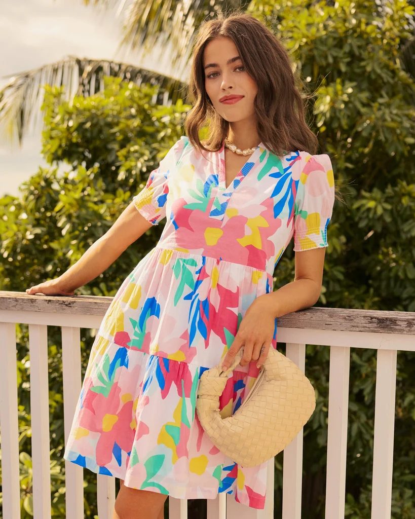Lightweight Mina Floral Print Dress High-Quality