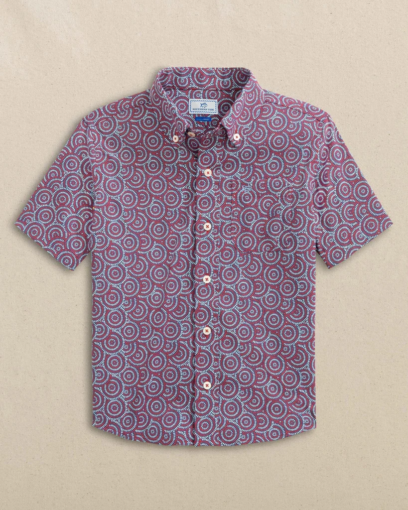 Original Design Boys Fireworks Coastal Breeze® Short Sleeve Sport Shirt Organic