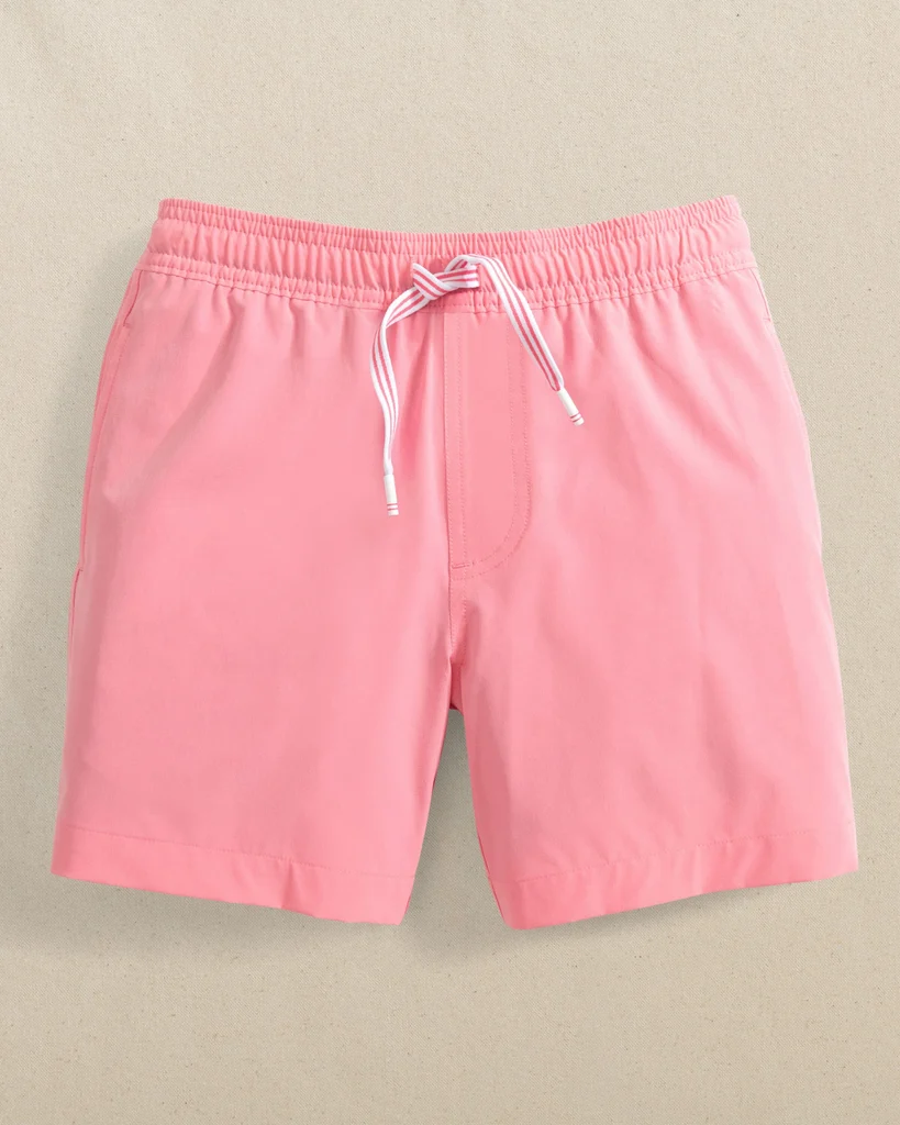 Boys Solid Maritime Swim Trunk - Sea Pink Traditional