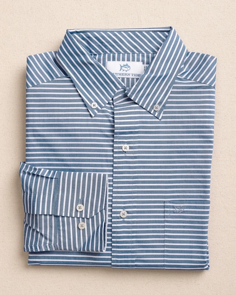Breathable Salt Tide Stripe Sport Shirt Healthy