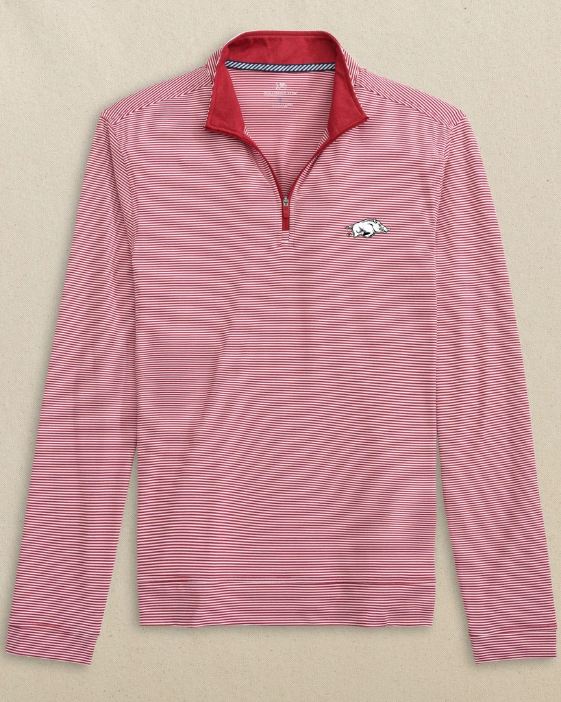 Smart Arkansas Razorbacks Cruiser Micro-Stripe Heather Quarter Zip Original Design