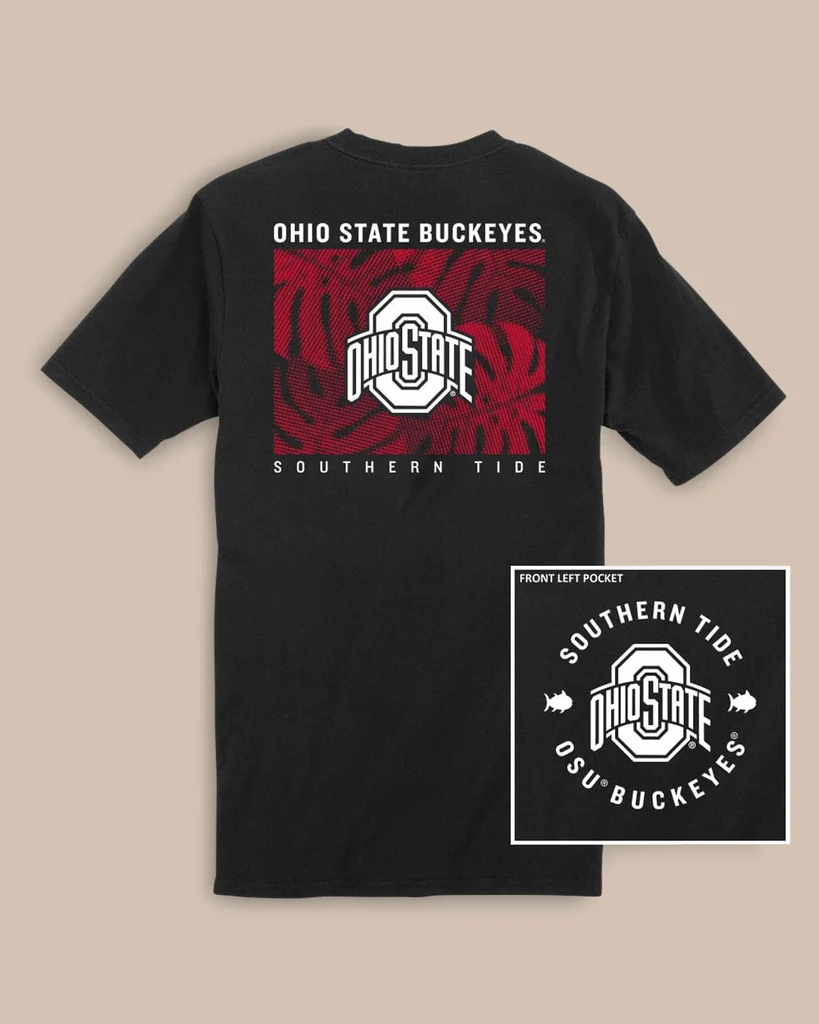 Efficient Ohio State Buckeyes Halftone Monstera T-Shirt Premium