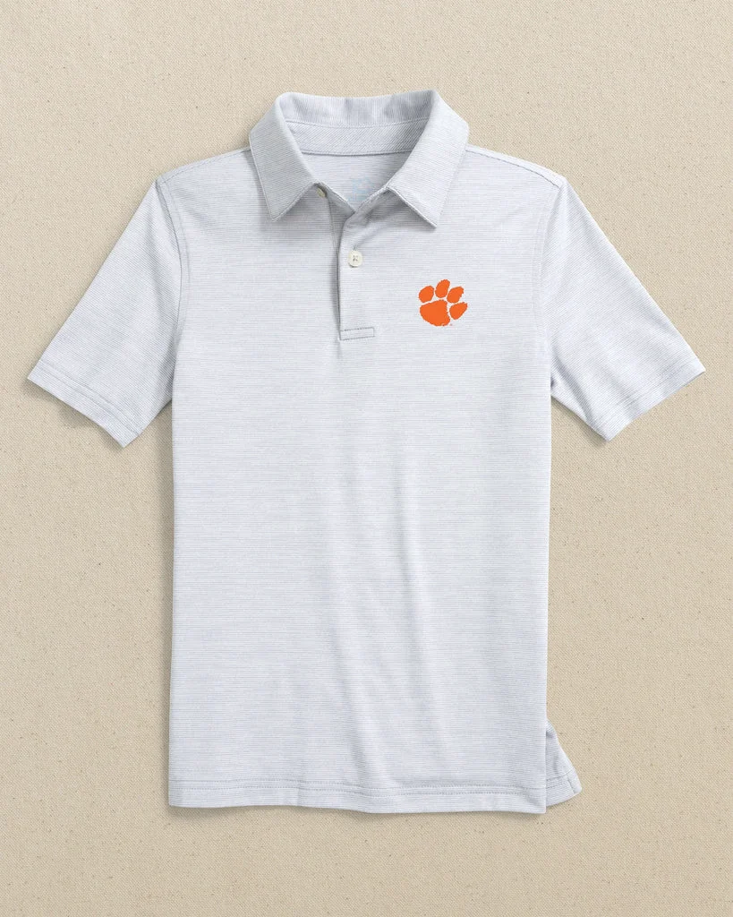 Exclusive Clemson Tigers Boys Driver Spacedye Polo Shirt Lightweight