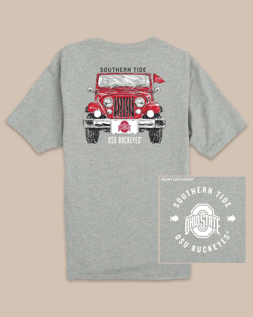 Certified Ohio State Buckeyes Heather Front Plate T-Shirt Fine