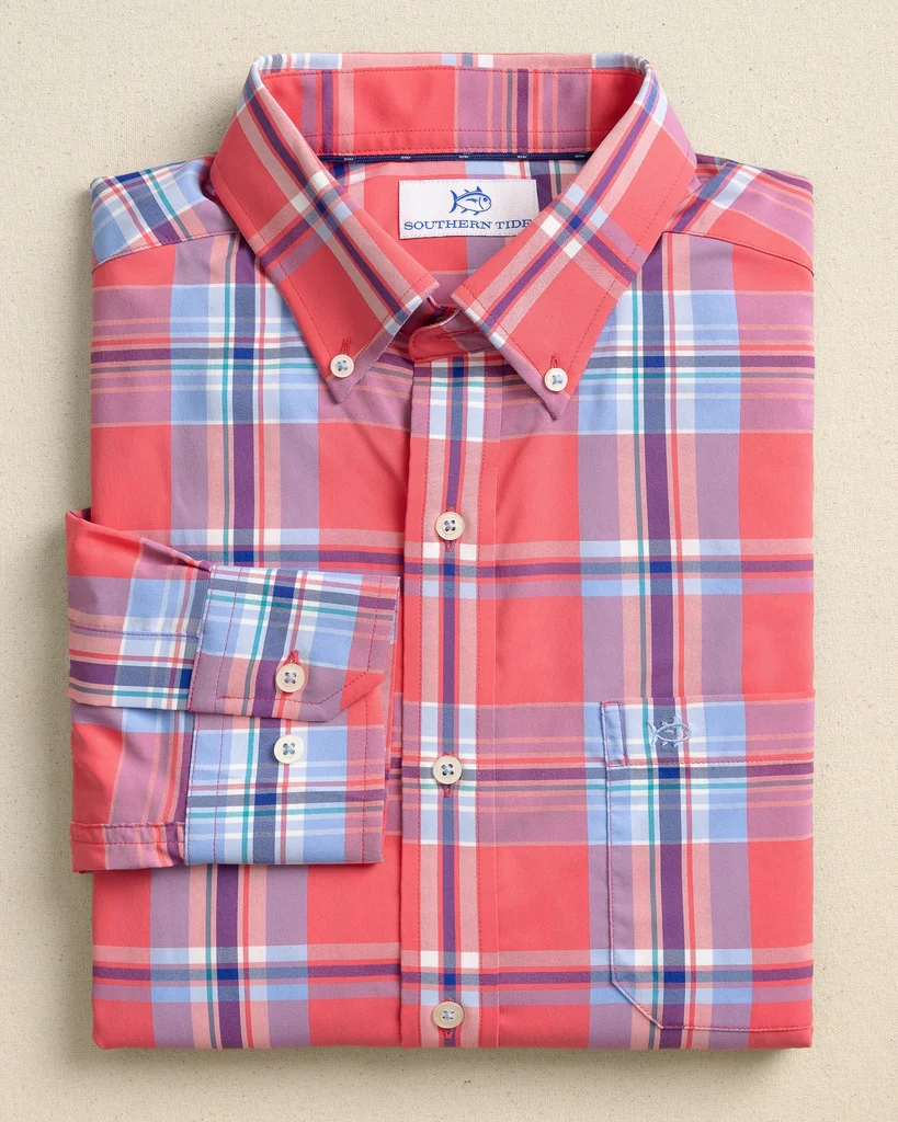 Breathable Greenview Plaid Intercoastal Sport Shirt Top-Quality