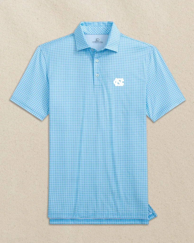 Original UNC Tar Heels Driver Dunes Edge Plaid Polo Safe