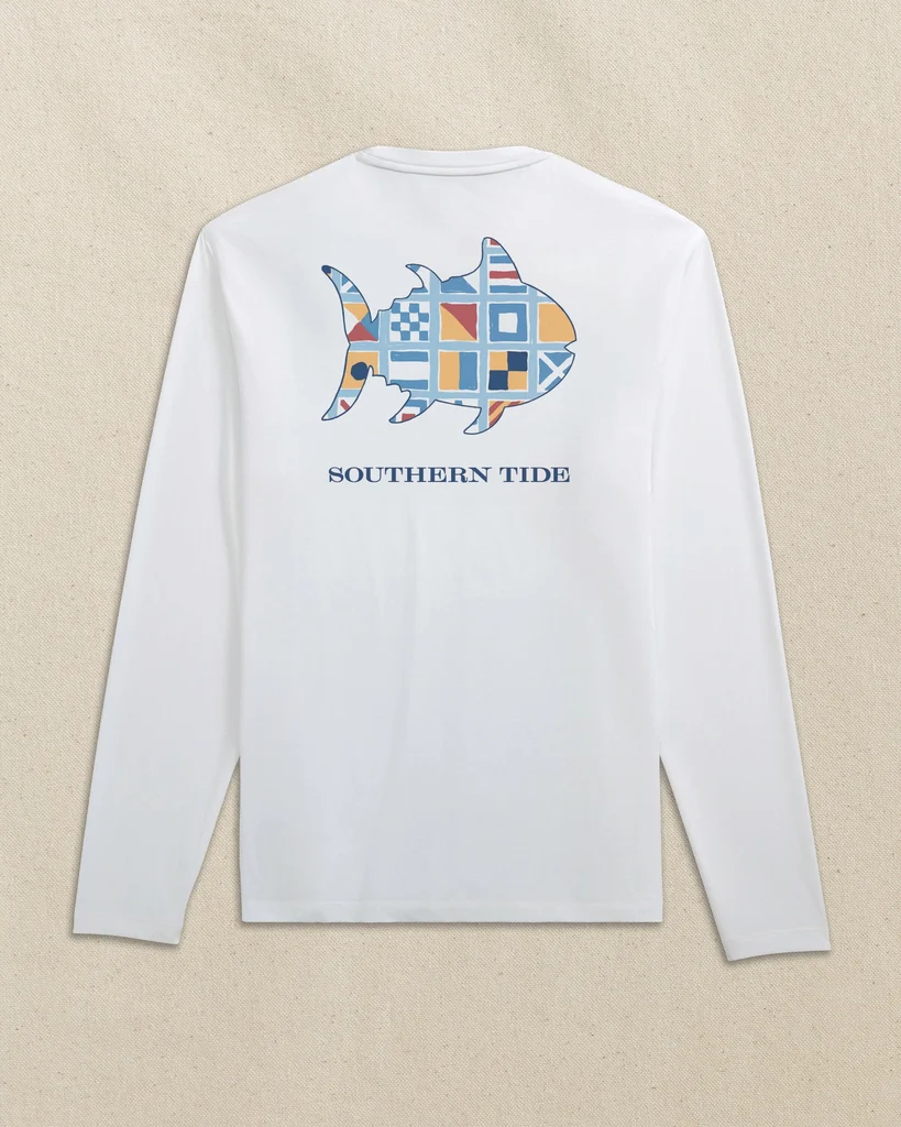 Genuine Skipjack Fill Nautical Flag Long Sleeve Performance T-Shirt Quality