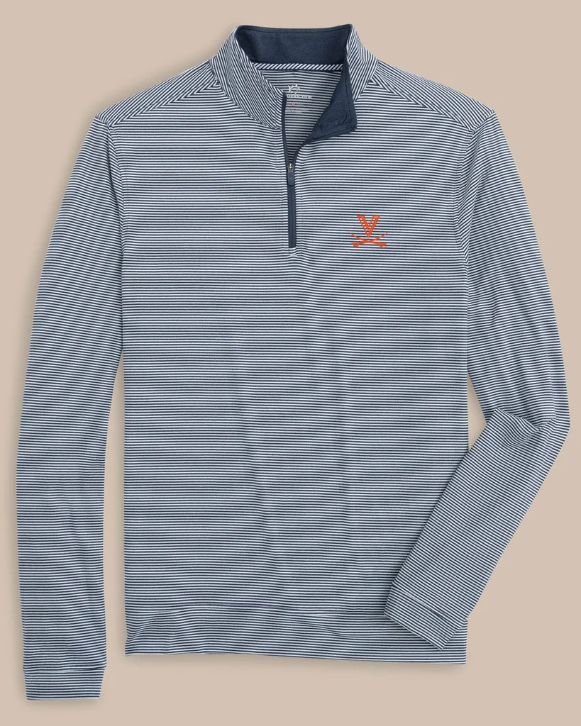 Classic UVA Cavaliers Cruiser Micro-Stripe Heather Quarter Zip Elegant