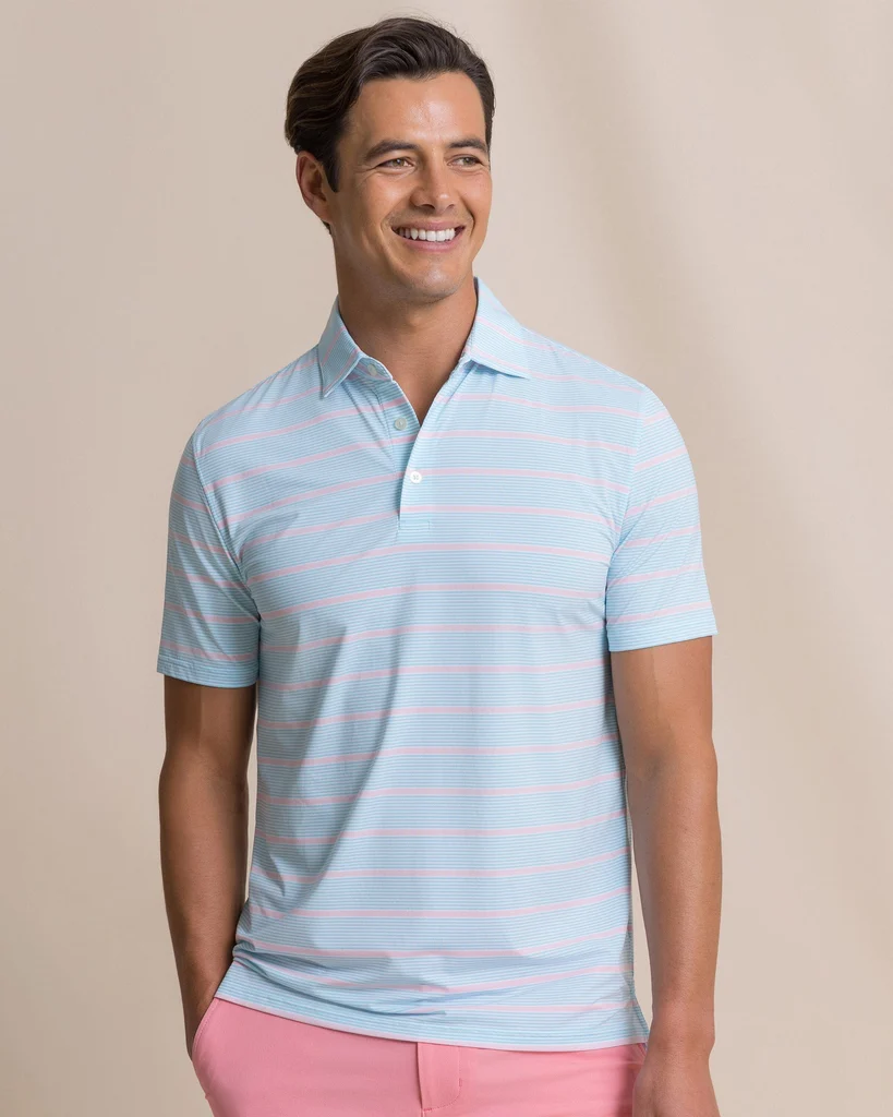 Green Core Sound Stripe Coastal Breeze® Performance Polo Functional
