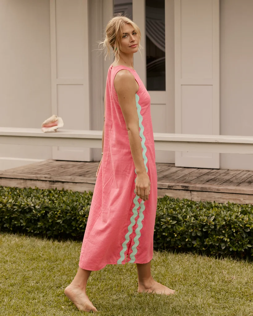 Fine Crafted Zalia Side Stripe Maxi Dress Traditional