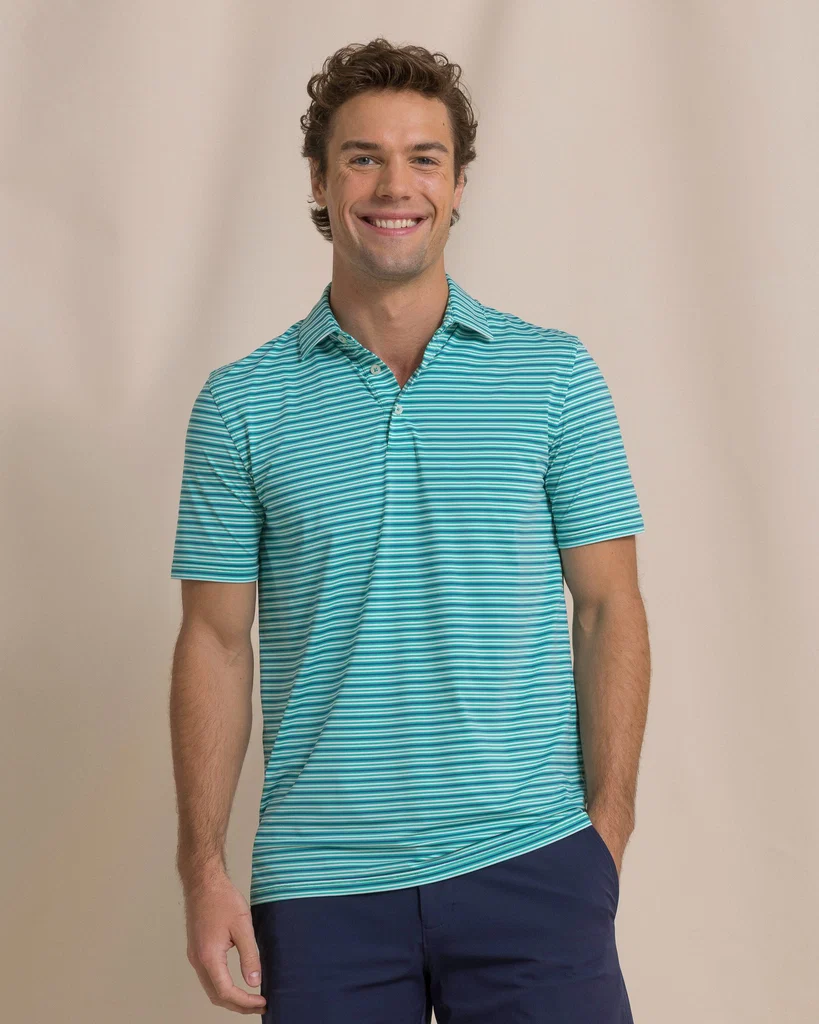 Lightweight Shipwatch Stripe Coastal Breeze® Performance Polo Trendy