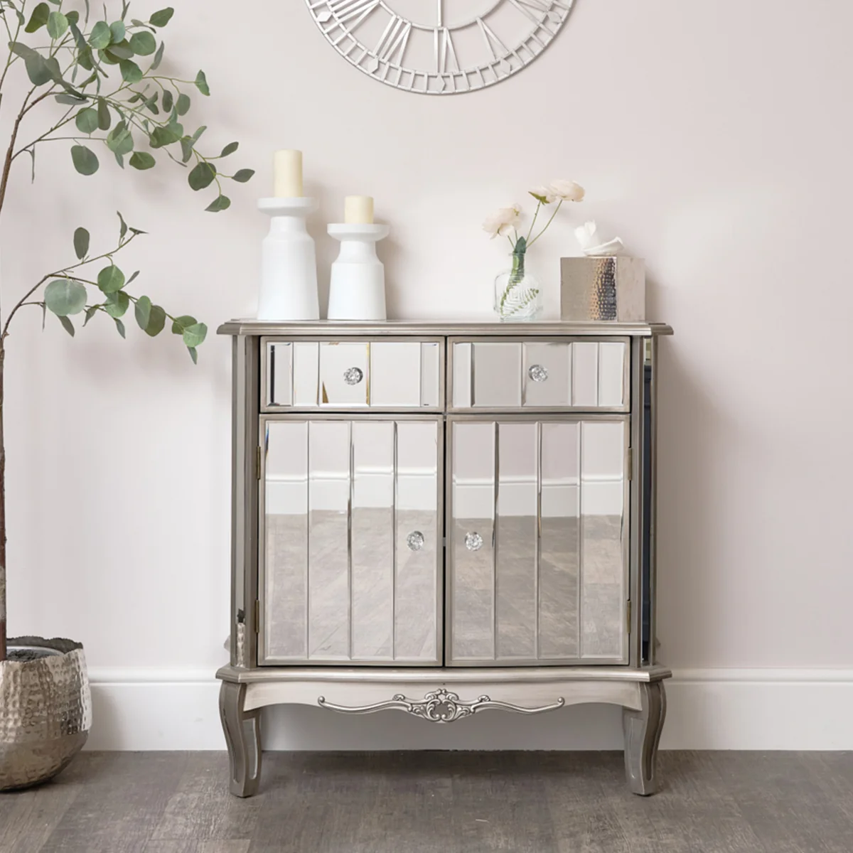 Official Small Mirrored Storage Sideboard - Tiffany Range Sustainable
