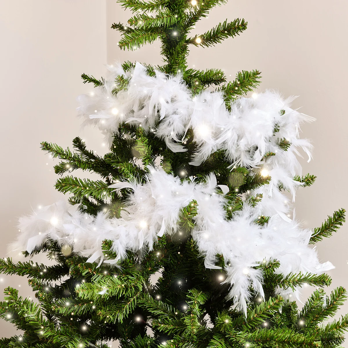Convenient Large White Feather Boa Christmas Garland - 182cm Healthy