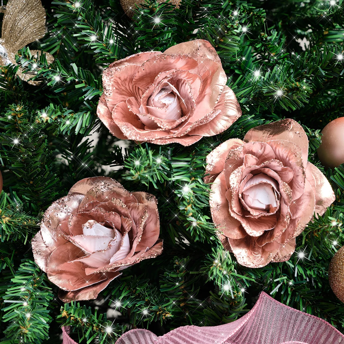 Top-Quality Set of 3 Pink Rose Pick Decorations Smooth