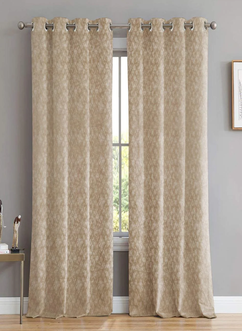 Clean Elwana Jacquard Room Darkening Curtains Golden Sand Set of 2 Pattern 1 The Guide to Measuring and Choosing Curtains Efficient