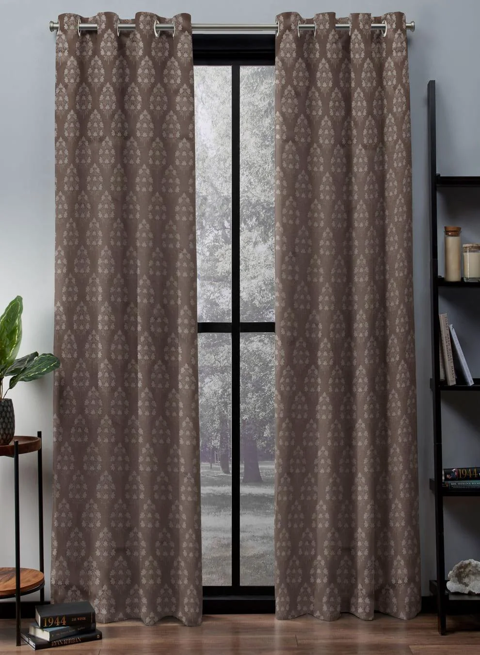 Efficient Flavia Jacquard Room Darkening Curtains Intricate Floral Motifs Brown Set of 2 Fully CustomizableThe Guide to Measuring and Choosing Curtains Effective