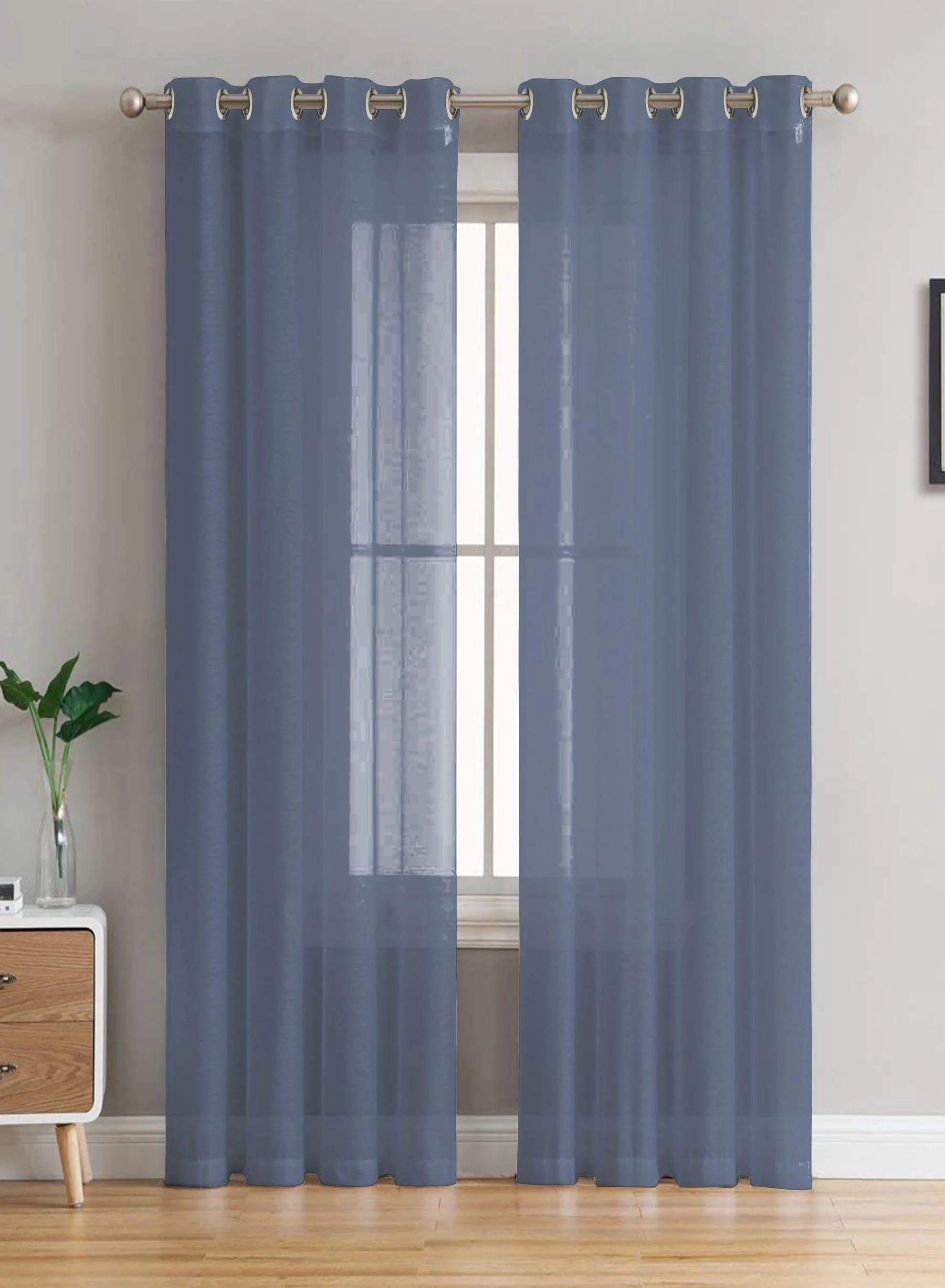 Unique Elwana Plain Sheer Curtains Blue Set of 2The Guide to Measuring and Choosing Curtains Fine Crafted