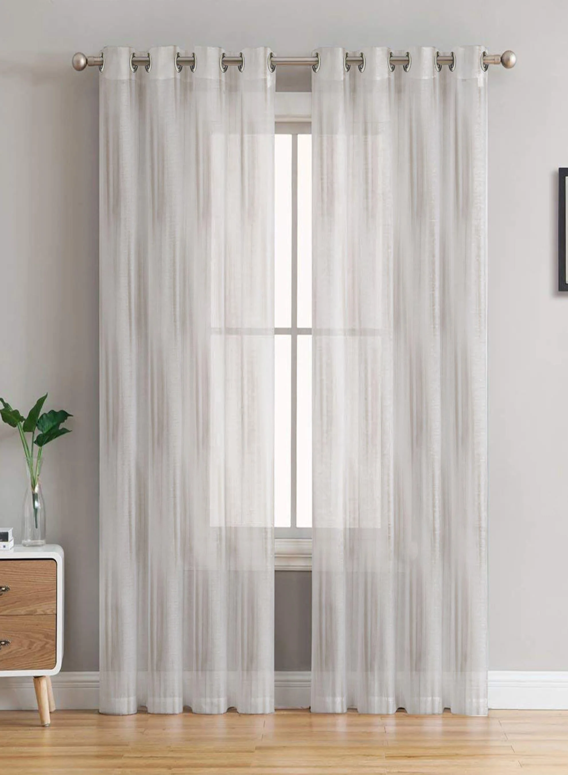 Solid Farella Textured Sheer Curtains Chrome White Set of 2The Guide to Measuring and Choosing Curtains Quality