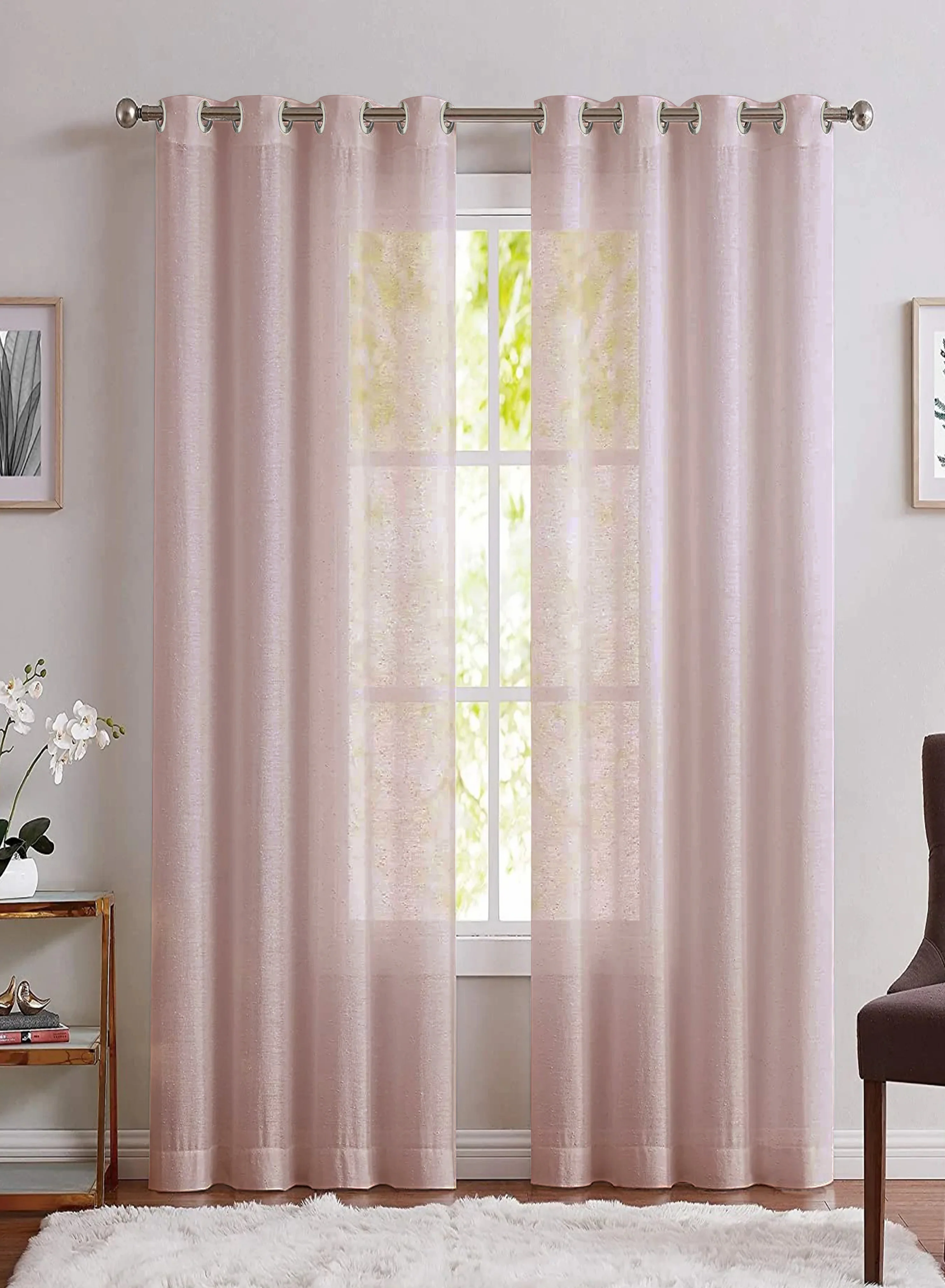 Pure Casper Plain Sheer Curtains Pink Set of 2The Guide to Measuring and Choosing Curtains Contemporary