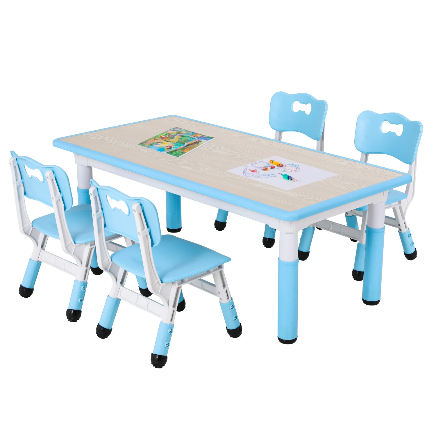 Official Kids Study Table and Chair Set Height Adjustable for Reading Drawing EatingKids Study Table and Chair Set Height Adjustable for Reading Drawing Eating Quality