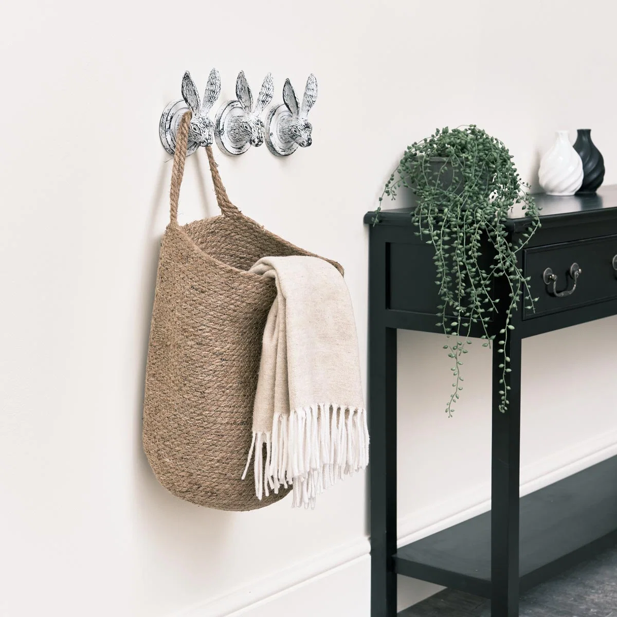 Dependable Large Jute Hanging Basket 48cm x 34cm Contemporary