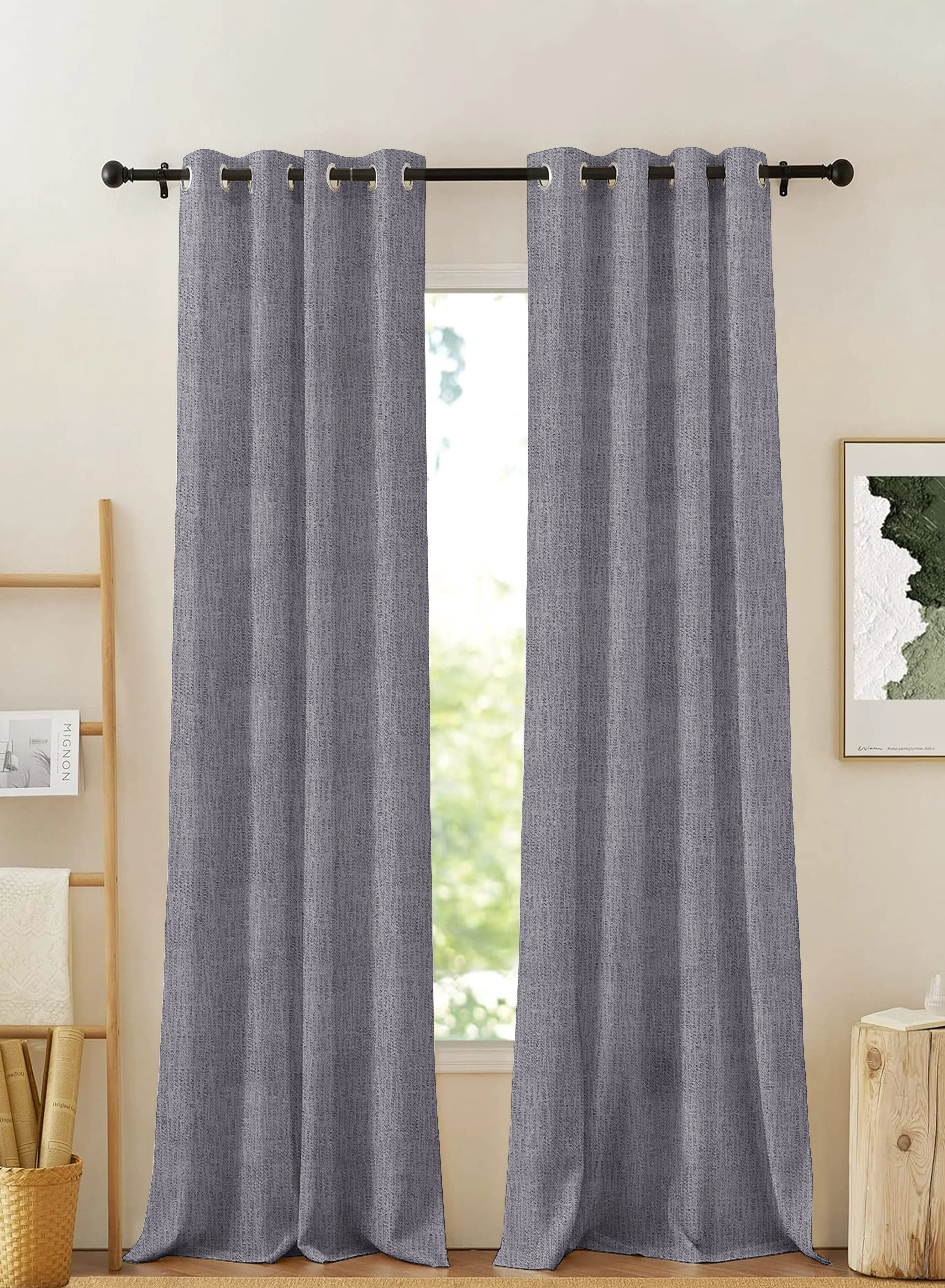 Classic Elora Textured Blackout Curtains Minimal Design Total Light Block Gray Set of 2 Fully CustomizableThe Guide to Measuring and Choosing Curtains Fashionable