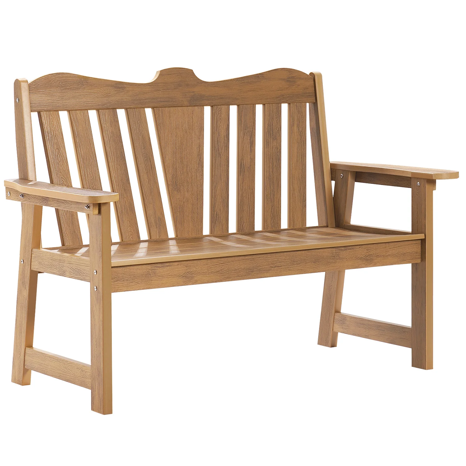 Functional Outdoor Bench Weatherproof Patio Garden Bench with Wide Armrests and BackrestOutdoor Bench Weatherproof Patio Garden Bench with Wide Armrests and Backrest Prestigious