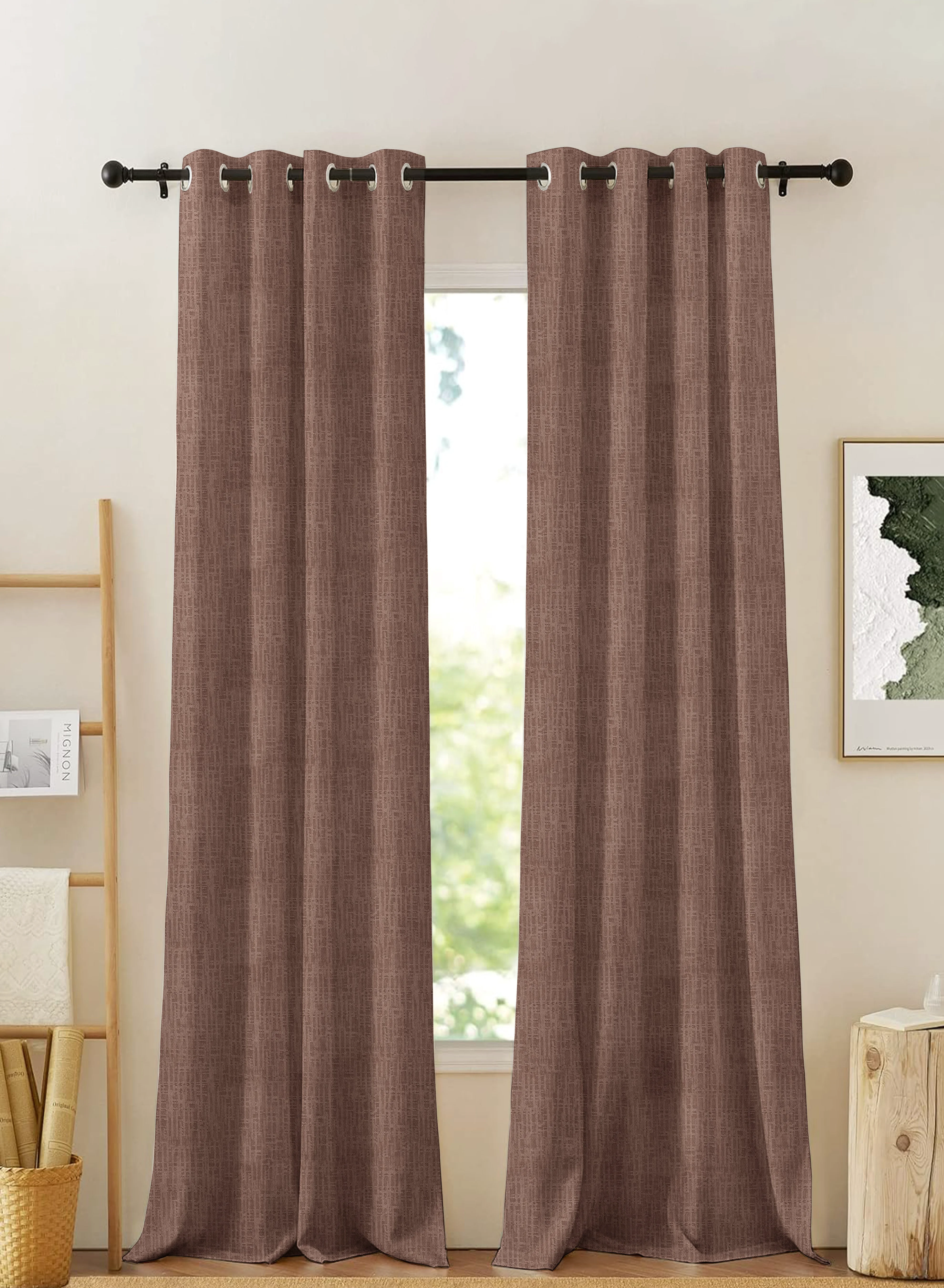 Exceptional Elora Textured Blackout Curtains Minimal Design Total Light Block Caramel Brown Set of 2 Fully CustomizableThe Guide to Measuring and Choosing Curtains Enhanced