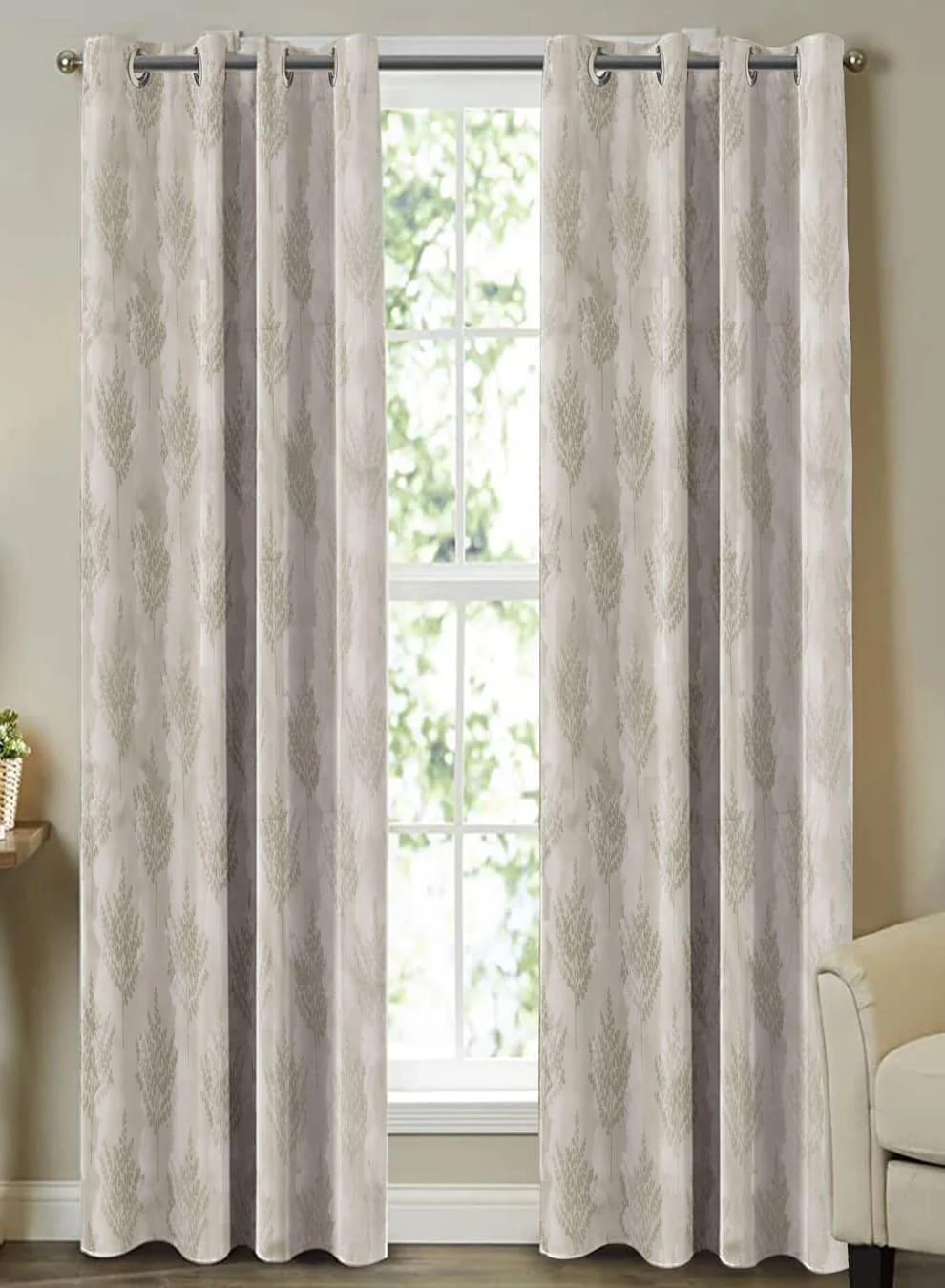 Premium Farella Jacquard Room Darkening Curtains Chrome White Set of 2 Pattern 4 The Guide to Measuring and Choosing Curtains Functional