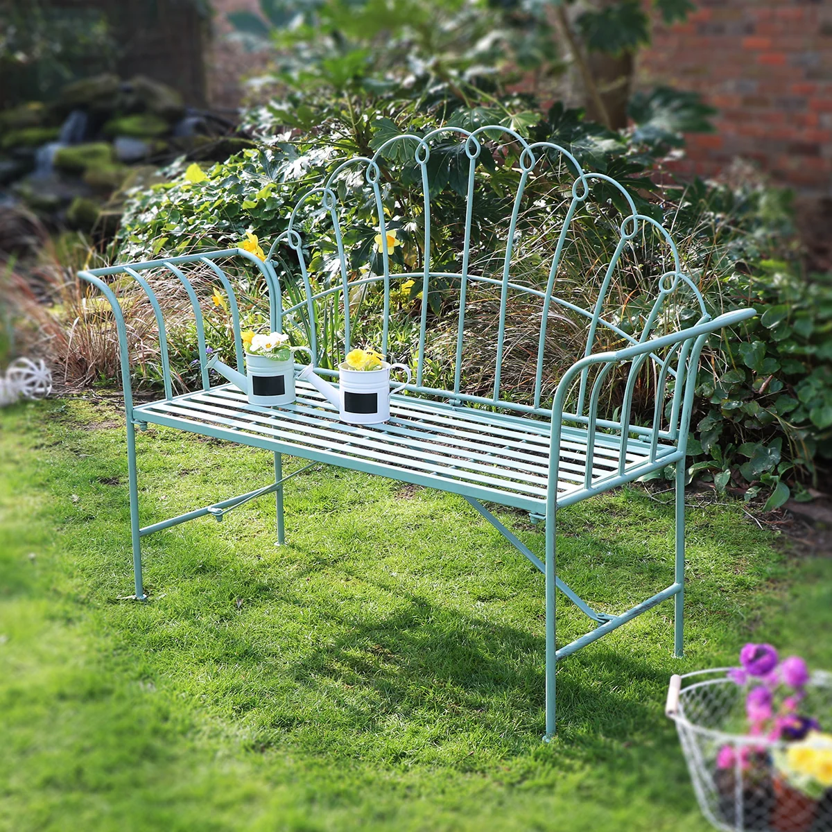 Premium Antique Sage Green Garden Bench Smart