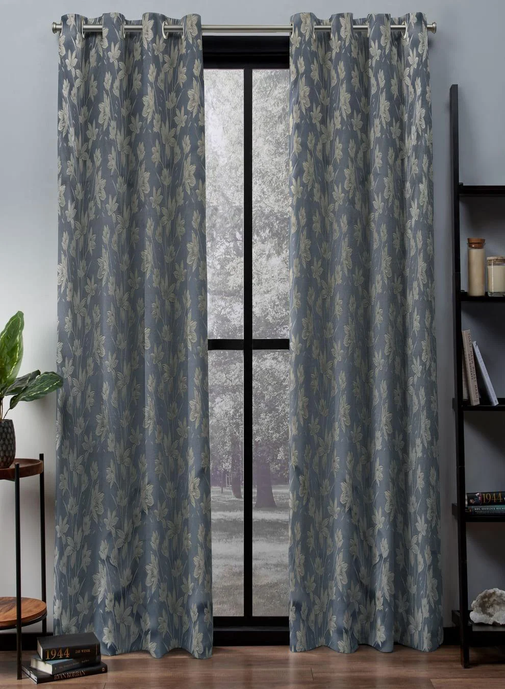 Solid Flavia Jacquard Room Darkening Curtains Luxe Botanical Weave Turkish Blue Set of 2 Fully CustomizableThe Guide to Measuring and Choosing Curtains Top-Quality