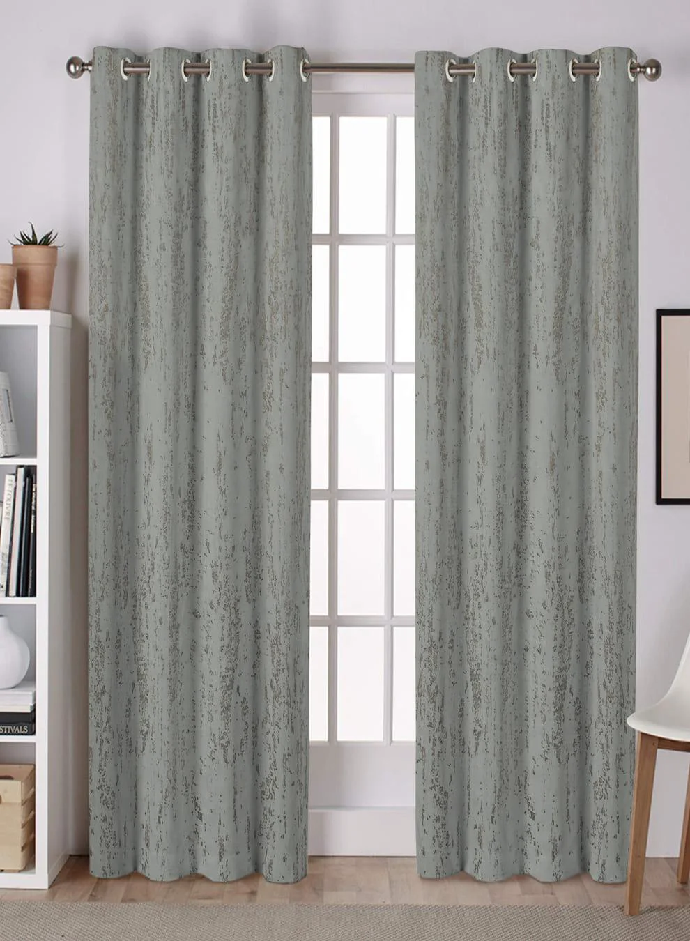 Exclusive Lyon Cotton Room Darkening Curtains Premium Foil Print Sage Green Set of 2 Fully CustomizableThe Guide to Measuring and Choosing Curtains Easy-to-Use