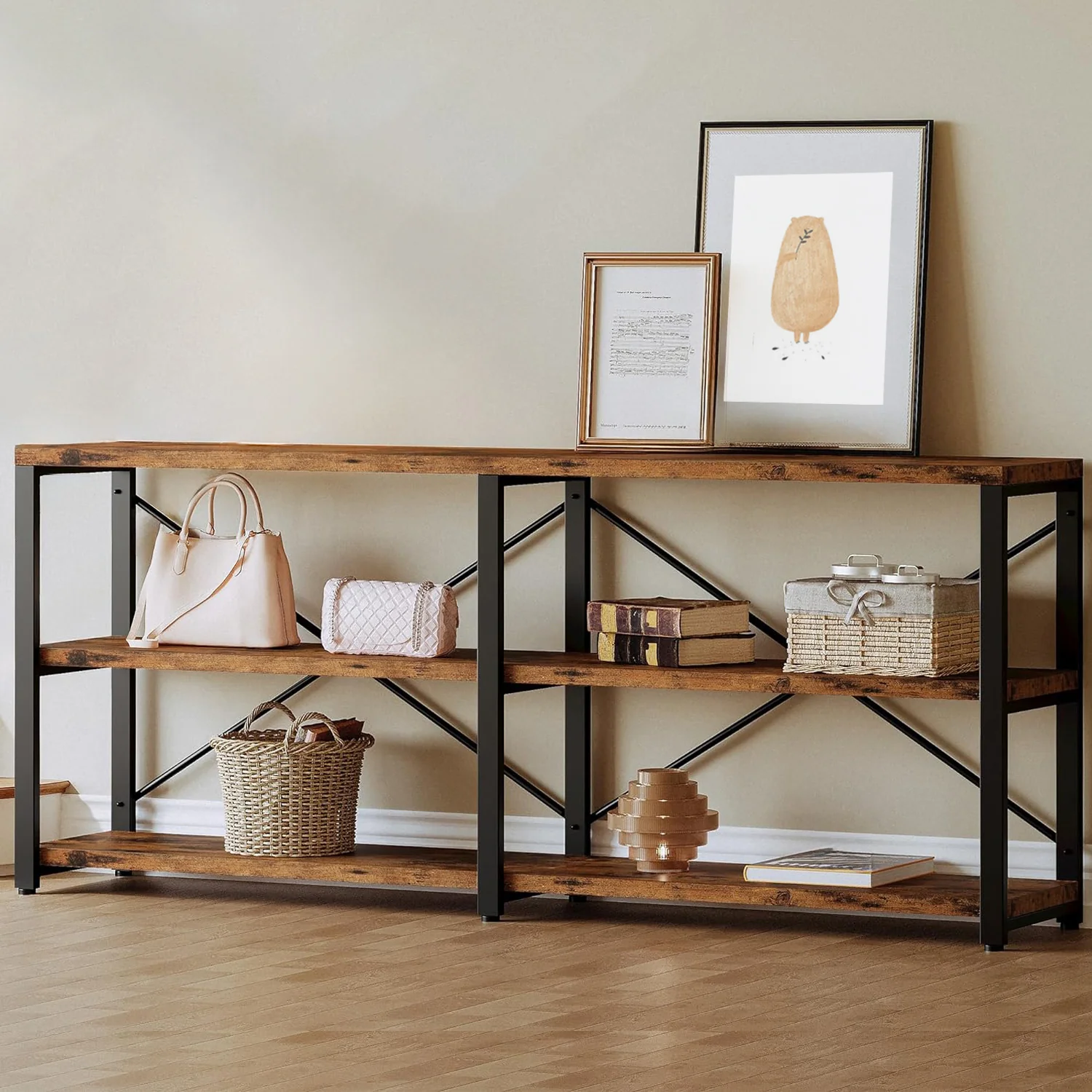 Sustainable 70.8 Inch Entryway Console Table Indoor 3 Tier Storage Rack for Hallway Living Room70.8 Inch Entryway Console Table Indoor 3 Tier Storage Rack for Hallway Living Room Luxury