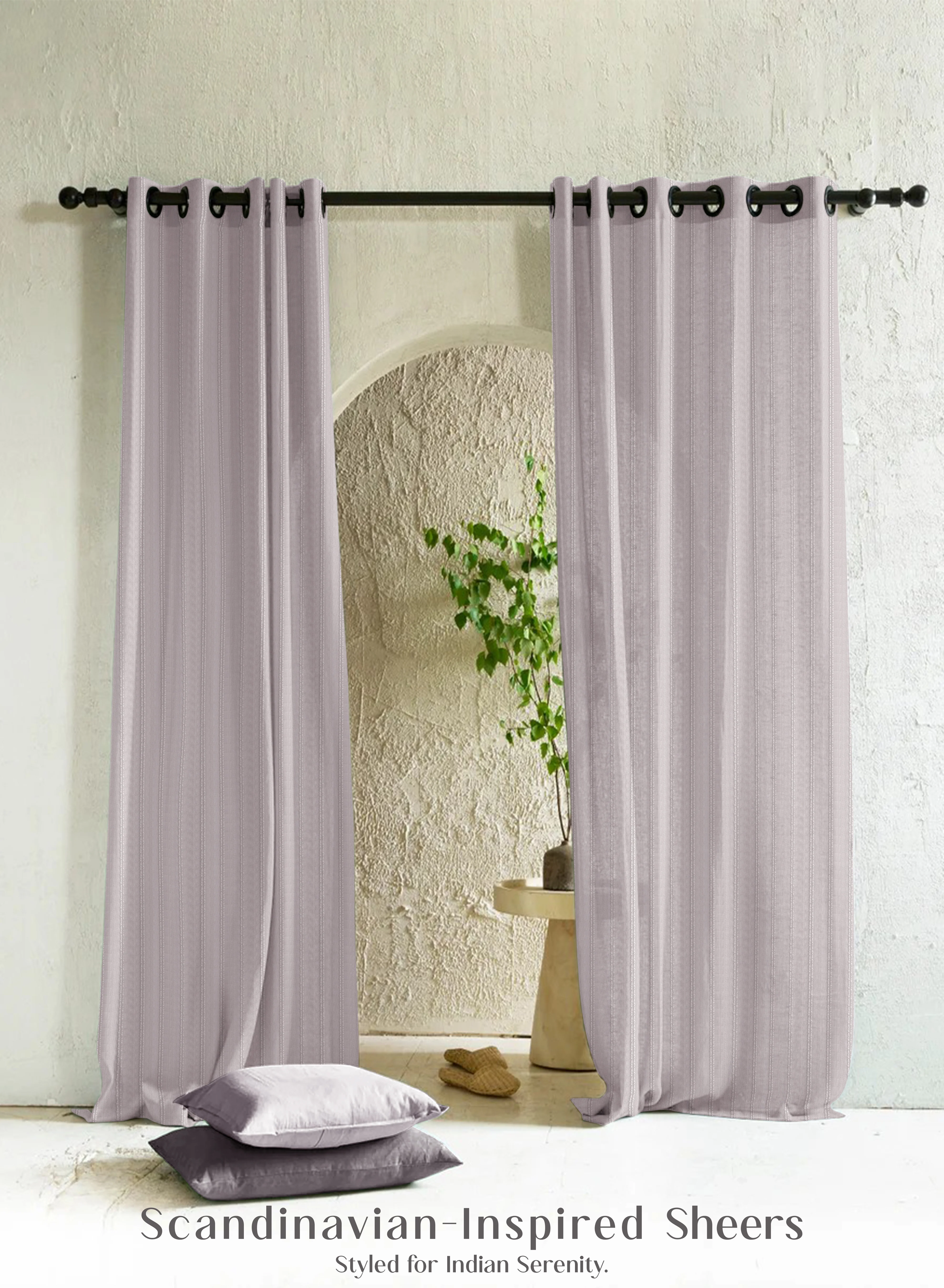 Sustainable Amore Striped Sheer Curtains Airy Elegance Soft Light Filter Gray Set of 2 Fully CustomizableThe Guide to Measuring and Choosing Curtains Crafted